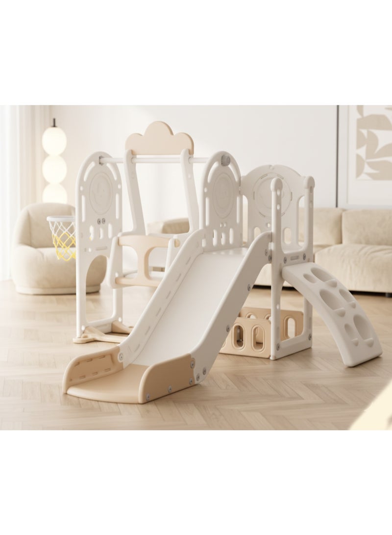 FULL JOY Children's Slide and Swing Set with Basketball Hoop 3*1 ,Indoor and outdoor playground set for toddlers, climbing play set for kids - Image 1